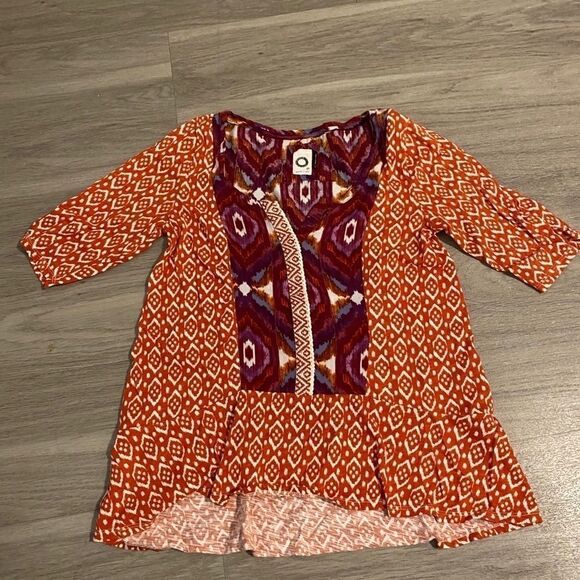Akemi + Kin, aztec cotton short sleeve blouse - Picture 1 of 7